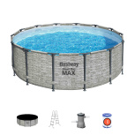 Каркасный бассейн Bestway 427х122 см + фильтр-насос 3028 л/ч, тент, лестница (5619D BW)