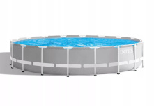 Каркасный бассейн Intex Prism Frame 610x132 см + фильтр-насос 5678 л/ч, лестница, тент, подстилка (26756)
