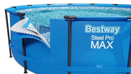 Каркасный бассейн Bestway 457х122 см + фильтр-насос 3028 л/ч, лестница (56830 BW)