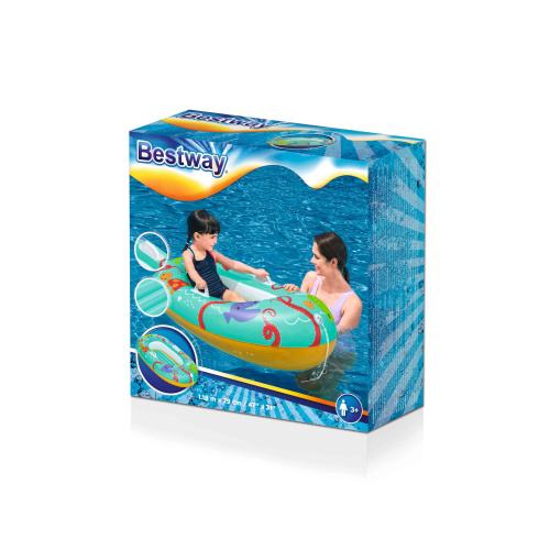 Надувная детская лодочка "Крабики" 137х89 см, 3-6 лет (Bestway 34009 BW)