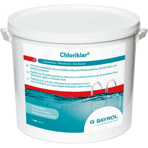 Хлориклар (Chloriklar), 25 кг ведро, табл. 20 г, быстрорастворимый хлор для дезинфекции воды, Bayrol (4531119)