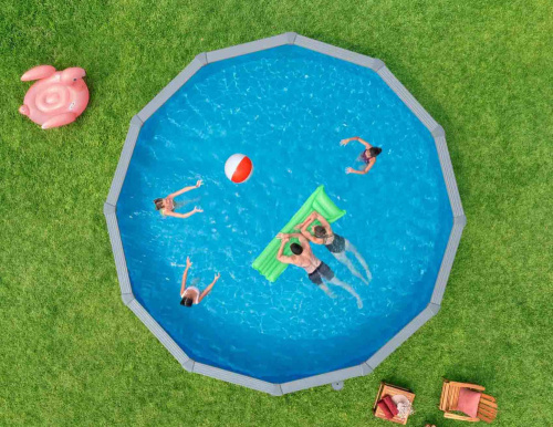 Стальной бассейн Bestway Hydrium Pool Set 549х132 см + песочный ф/насос 6056 л/ч, наполнитель Polysphere, лестница, тент, подстилка (561CS BW)