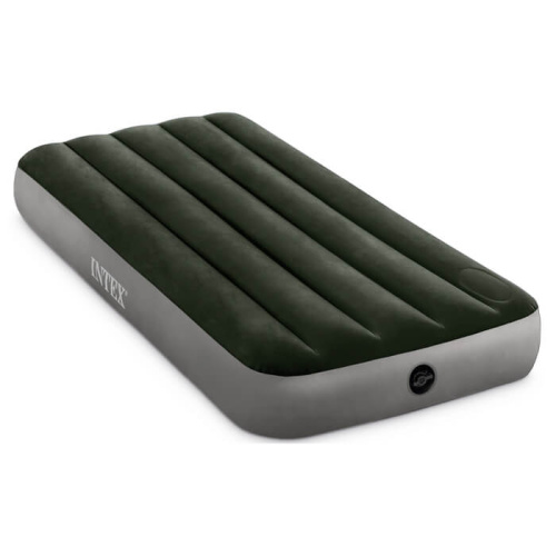 Надувной матрас Downy Airbed Fiber-Tech 76х191х25 см, со встроенным ножным насосом (Intex 64760)