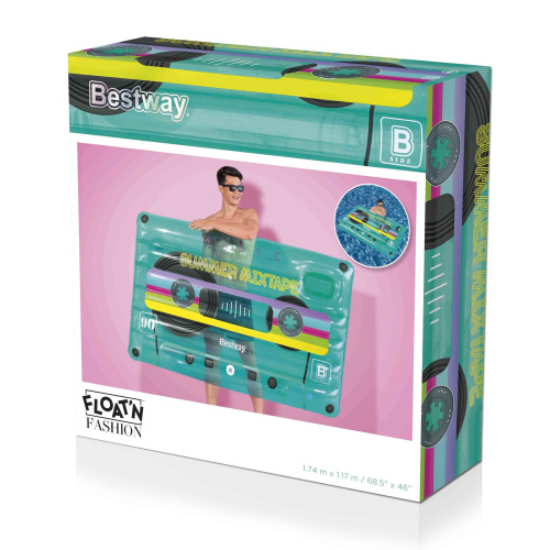 Надувной матрас-плот для плавания 174х117 см "Ретро-ритмы" (Bestway 43649 BW)
