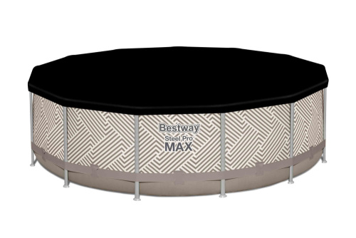Каркасный бассейн Bestway Steel Pro MAX 396х107 см + фильтр-насос 2006 л/ч, лестница, тент, навес от солнца (561FY BW)