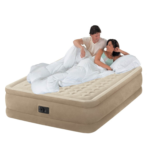 Надувная кровать Dura-Beam Plus Series 152х203х46 см, встроенный насос 220V (Intex 64458)
