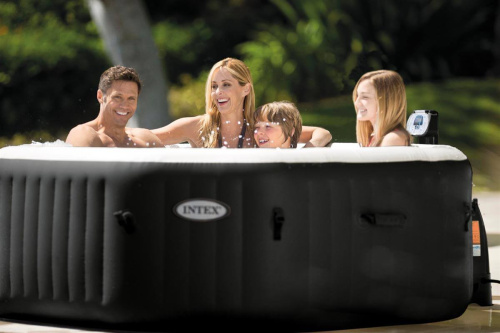 СПА-бассейн Intex Jet&Bubble Deluxe 150/201х71 см, восьмигранный, гидромассаж+пузырьк., хлорогенератор (28454)