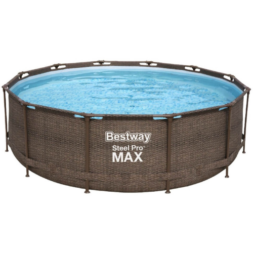 Каркасный бассейн Bestway "Ротанг" 366х122 см + фильтр-насос 2006 л/ч, тент, настил, лестница (5618P BW)