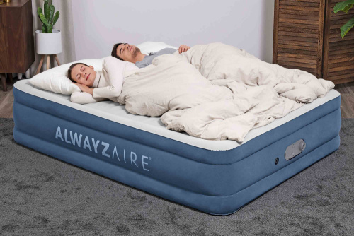 Надувная кровать AlwayzAire 152х203х46 см, встроенный насос 220V с автоподкачкой (Bestway 67624 BW)