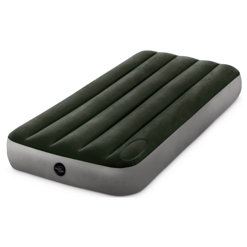 Надувной матрас Downy Airbed Fiber-Tech 76х191х25 см, со встроенным ножным насосом (Intex 64760)