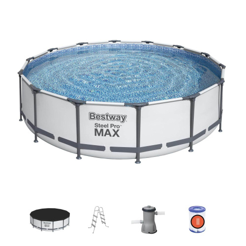 Каркасный бассейн Bestway 427х107 см + фильтр-насос 3028 л/ч, тент, лестница (56950 BW)
