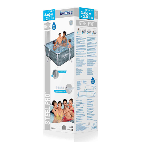 Каркасный прямоугольный бассейн Bestway 366х201х66 см (561FT BW)