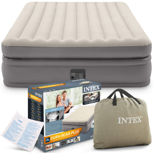 Надувная кровать Dura-Beam Plus Series 152х203х51 см, встроенный насос 220V (Intex 64164)