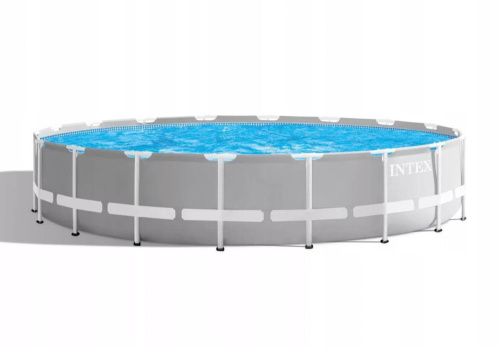 Каркасный бассейн Intex Prism Frame 610x132 см + фильтр-насос 5678 л/ч, лестница, тент, подстилка (26756)