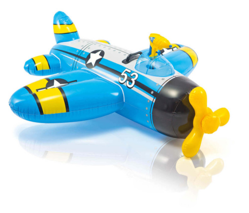 Надувная игрушка-наездник 132х130 см "Самолеты" от 3 лет (Intex 57537)