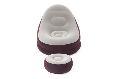 Кресло надувное Comfort Cruiser Lounger 121х100х86 см, с пуфиком для ног 54х54х26 см (Bestway 75053 BW)