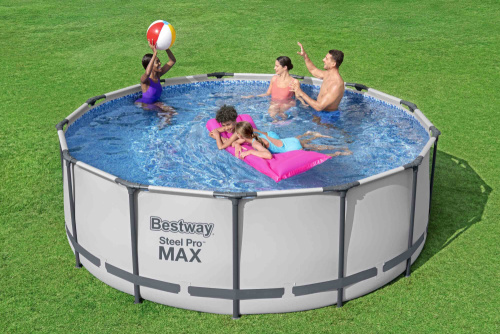 Каркасный бассейн Bestway 396х122 см + фильтр-насос 3028 л/ч, тент, лестница (5618W BW)