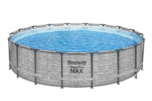 Каркасный бассейн Bestway Steel Pro MAX 549х122 см + фильтр-насос 5678 л/ч, лестница, тент (5618Y BW)