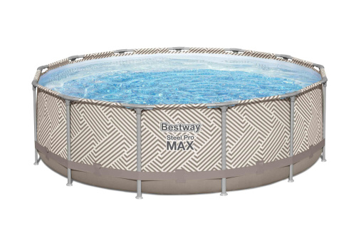 Каркасный бассейн Bestway Steel Pro MAX 396х107 см + фильтр-насос 2006 л/ч, лестница, тент, навес от солнца (561FY BW)