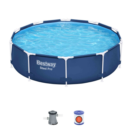 Каркасный бассейн Bestway Steel Pro 305х76 см + фильтр-насос 1249 л/ч (56679 BW)