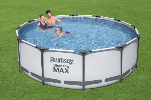 Каркасный бассейн Bestway 366х122 см + фильтр-насос 2006 л/ч, тент, лестница (56420 BW)