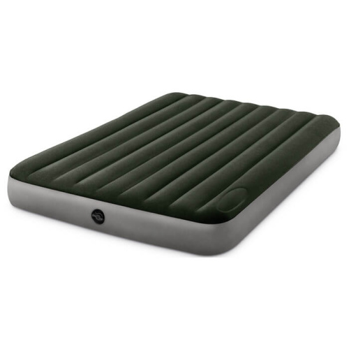 Надувной матрас Downy Airbed Fiber-Tech 152х203х25 см, со встроенным ножным насосом (Intex 64763)