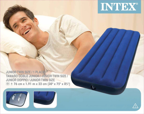 Надувной матрас Classic Downy Bed 76х191х22 см (Intex 68950)