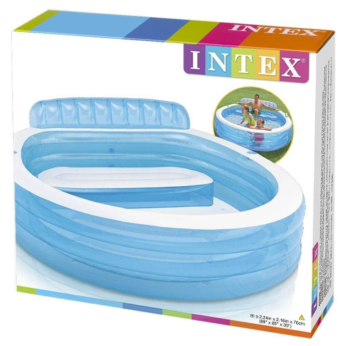 Детский надувной бассейн 224х216х76 см "Семейный" 590 л, от 3 лет (Intex 57190)