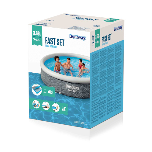 Бассейн надувной Bestway Fast Set Pools "Ротанг" 366х76 см (57443 BW)
