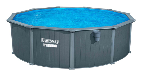 Стальной бассейн Bestway Hydrium Pool Set 488х132 см + песочный ф/насос 6056 л/ч, наполнитель Polysphere, лестница, тент, подстилка (561CU BW)