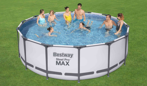 Каркасный бассейн Bestway 427х122 см + фильтр-насос 3028 л/ч, тент, лестница (5612X)