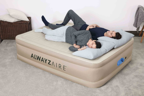Надувная кровать AlwayzAire Fortech 152х203х51 см, встроенный насос 220V с автоподкачкой (Bestway 69054 BW)